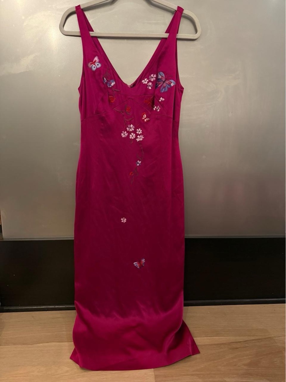 Stunning Vintage Mandalay Silk Embroidered Midi Dress